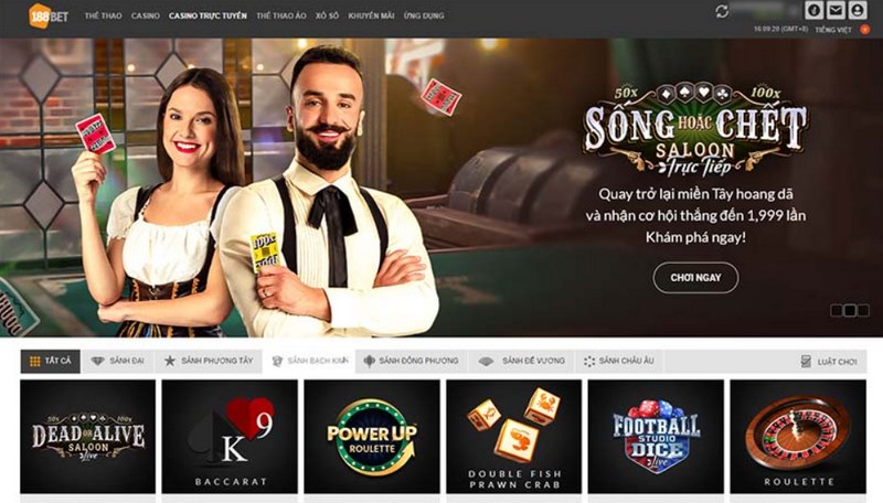 188Bet là trang web casino trực tuyến uy tín nổi bật hiện nay