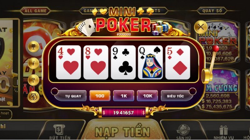 Nổ Hũ Mini Poker là sản phẩm hot rất được thị trường ưa chuộng