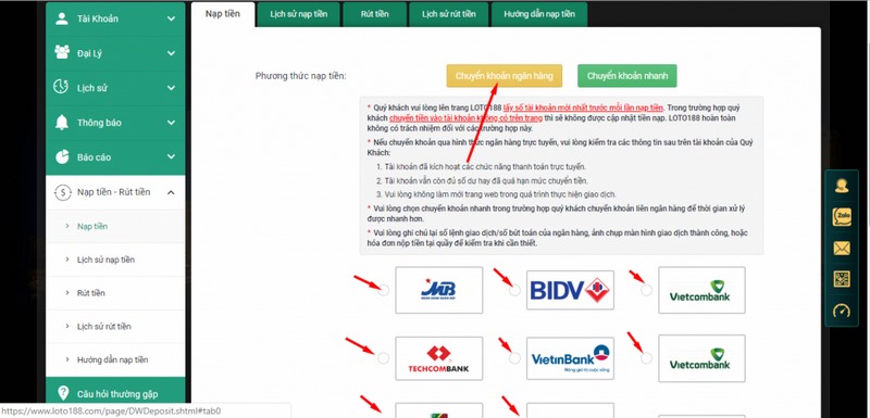 Phương thức thanh toán tại Loto188 là một trong những vấn đề rất được quan tâm